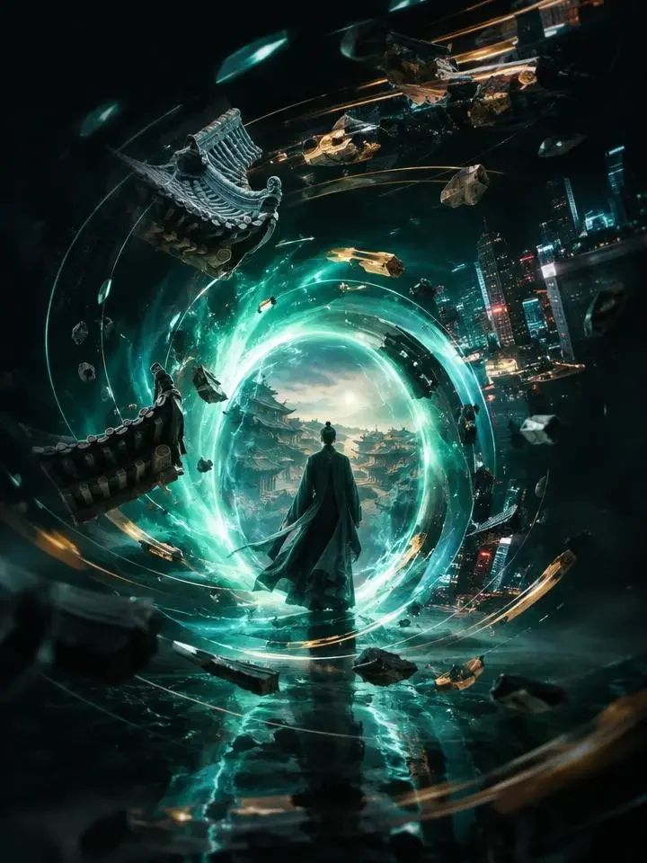 糯米短剧穿越题材海报，一睁眼换了人间